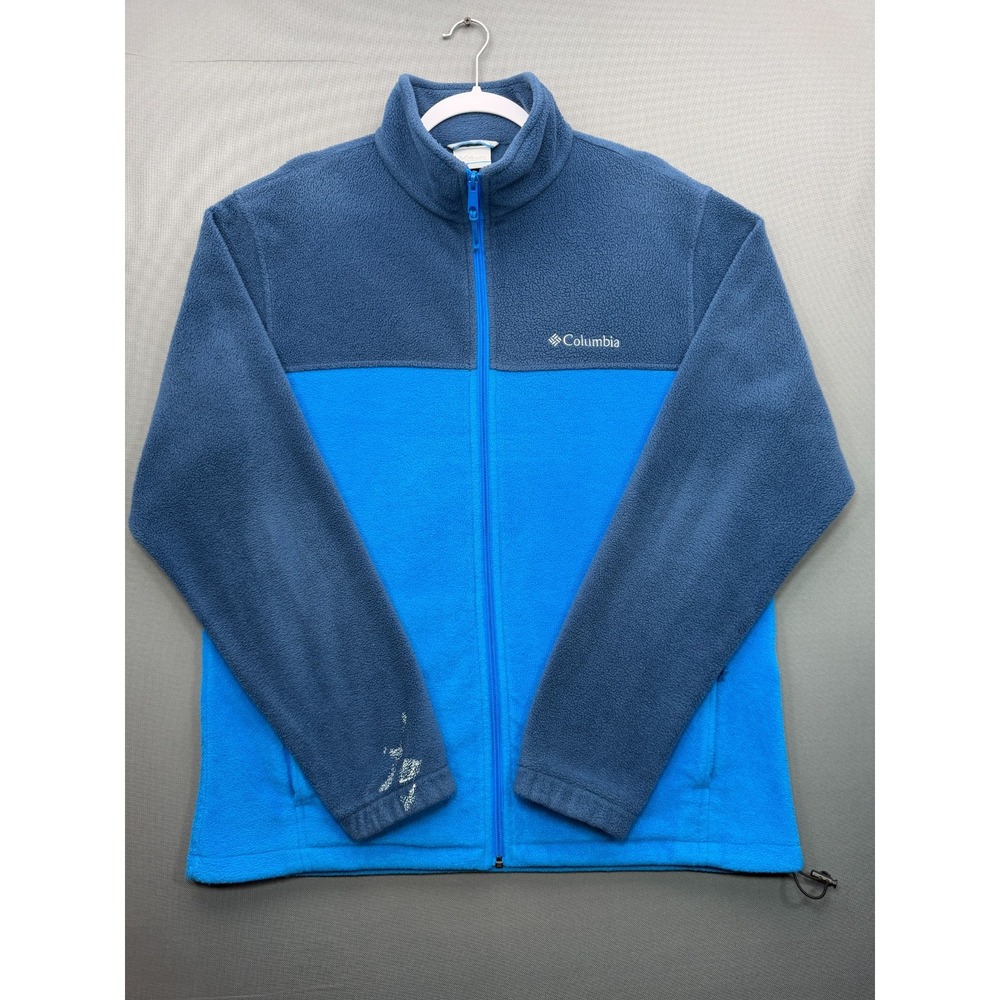 Columbia Steens Mountain Full Zip Fleece Jacket Blue Colorblock | Men's Large